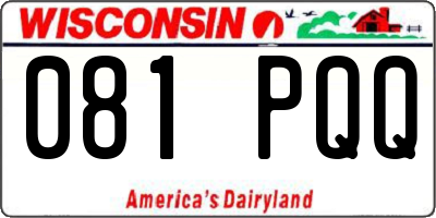 WI license plate 081PQQ