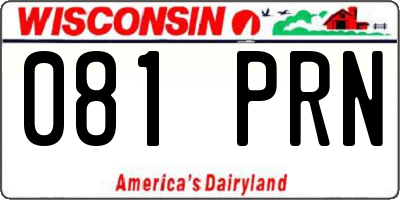 WI license plate 081PRN