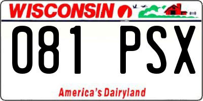WI license plate 081PSX