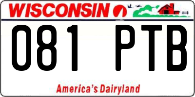 WI license plate 081PTB