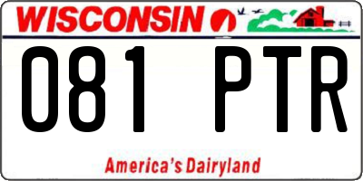 WI license plate 081PTR