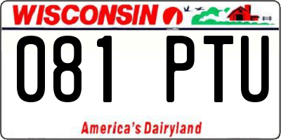 WI license plate 081PTU