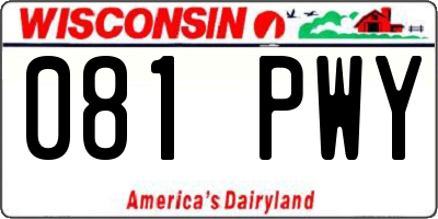WI license plate 081PWY