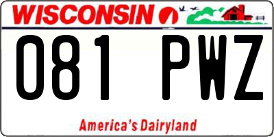 WI license plate 081PWZ