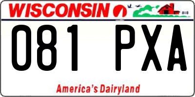 WI license plate 081PXA