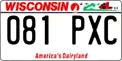 WI license plate 081PXC