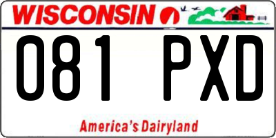 WI license plate 081PXD
