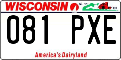 WI license plate 081PXE