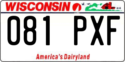 WI license plate 081PXF