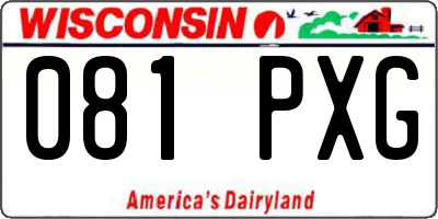 WI license plate 081PXG