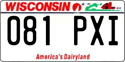 WI license plate 081PXI