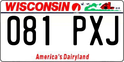 WI license plate 081PXJ