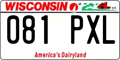WI license plate 081PXL