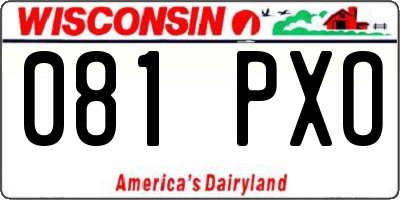 WI license plate 081PXO