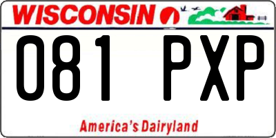 WI license plate 081PXP