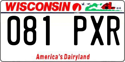 WI license plate 081PXR