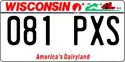 WI license plate 081PXS