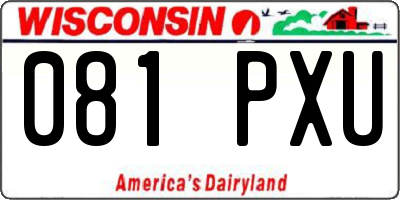 WI license plate 081PXU