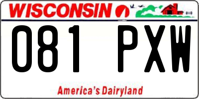 WI license plate 081PXW