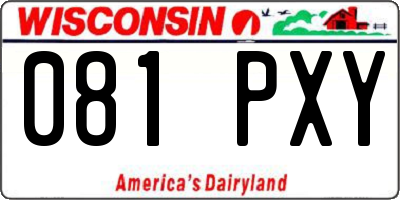 WI license plate 081PXY