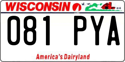 WI license plate 081PYA