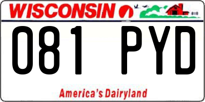 WI license plate 081PYD