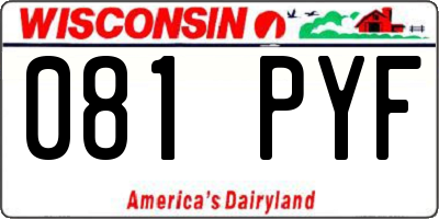 WI license plate 081PYF