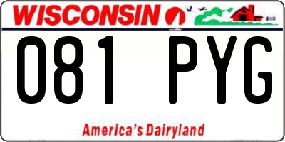 WI license plate 081PYG