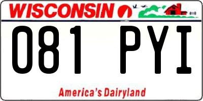 WI license plate 081PYI