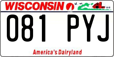 WI license plate 081PYJ