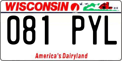 WI license plate 081PYL