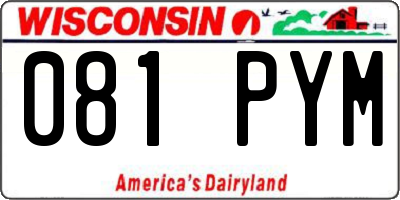 WI license plate 081PYM