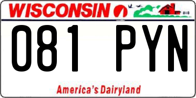 WI license plate 081PYN