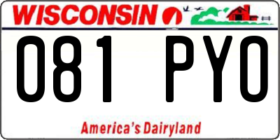 WI license plate 081PYO
