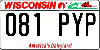 WI license plate 081PYP