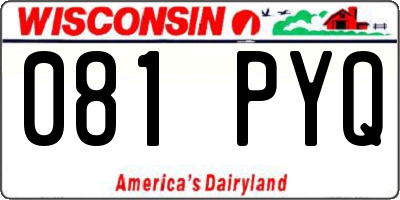 WI license plate 081PYQ
