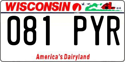 WI license plate 081PYR