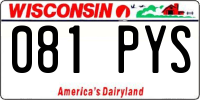 WI license plate 081PYS