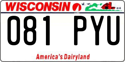 WI license plate 081PYU