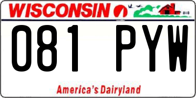 WI license plate 081PYW