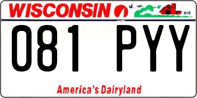 WI license plate 081PYY