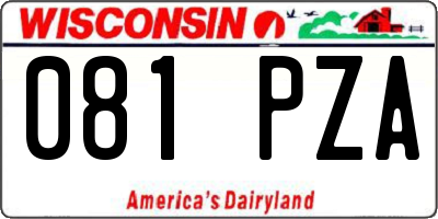 WI license plate 081PZA