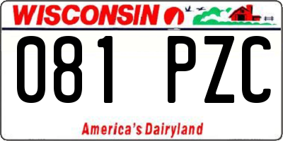 WI license plate 081PZC