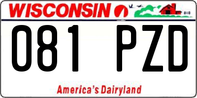 WI license plate 081PZD