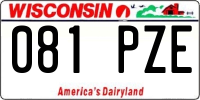 WI license plate 081PZE