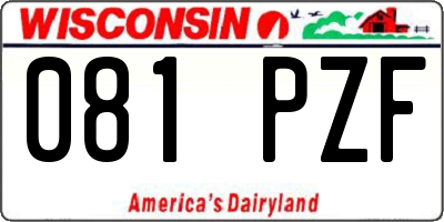 WI license plate 081PZF