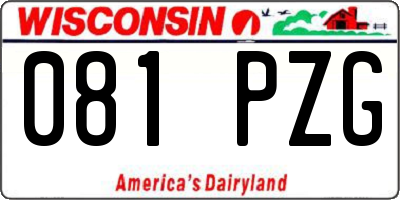 WI license plate 081PZG