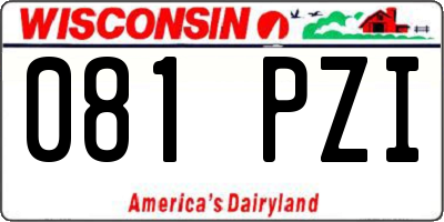 WI license plate 081PZI