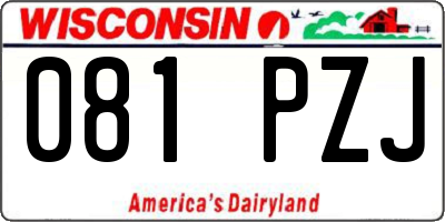 WI license plate 081PZJ