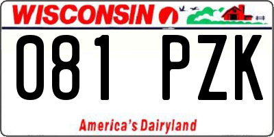 WI license plate 081PZK